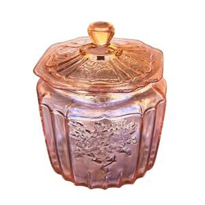 Vintage/ Antique Pink Depression Mayfair Cookie Jar with Lid
